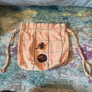 Halloween Plaid Drawstring trick or treat Bag